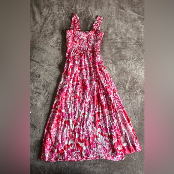 CALVIN KLEIN Tropical Floral Sleeveless Women’s Maxi Dress Sz 4 (small) EUC - Picture 1 of 7